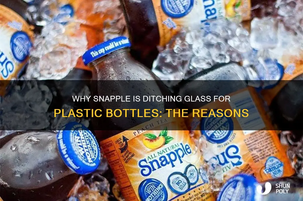why is snapple switching to plastic bottle
