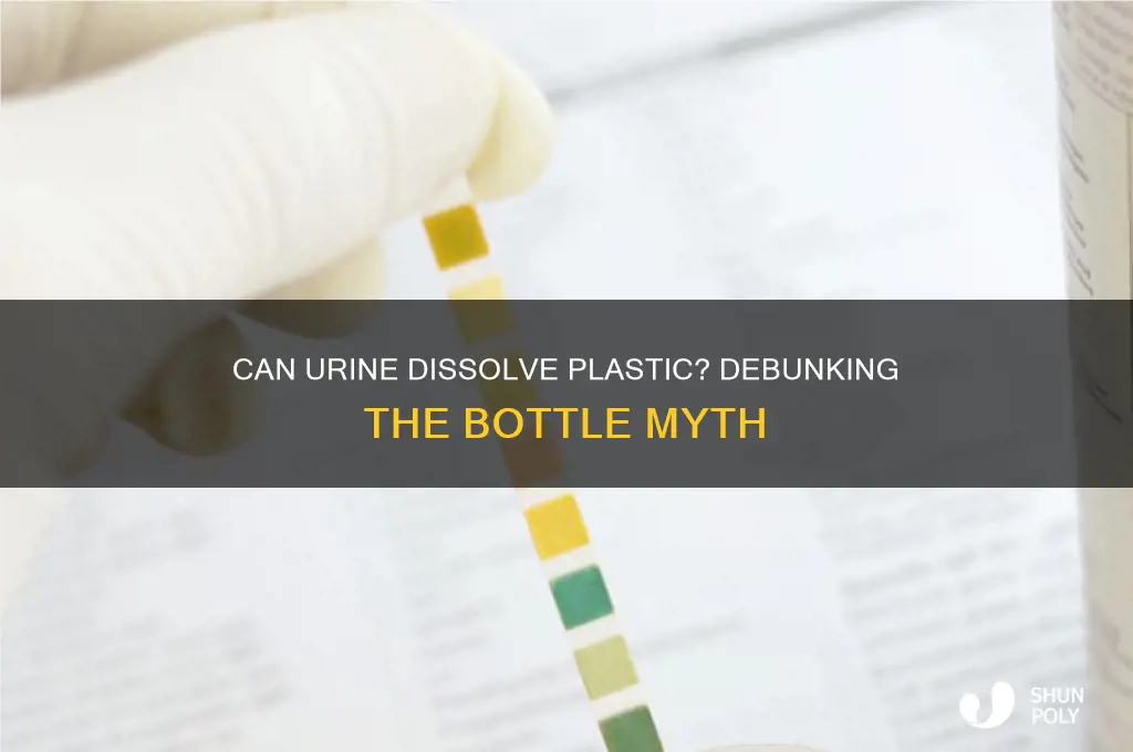 why would urine eat a plastic bottle