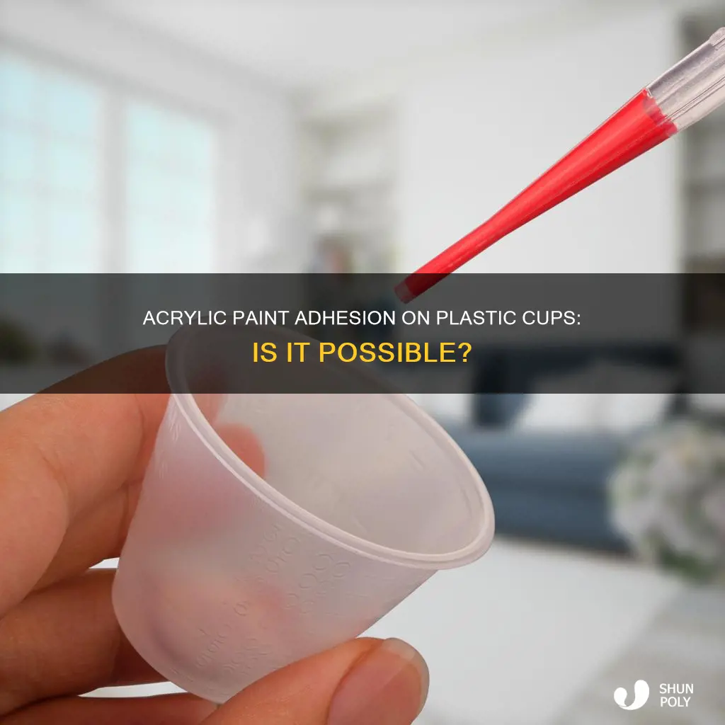 will acrylic paint stick to plastic cup