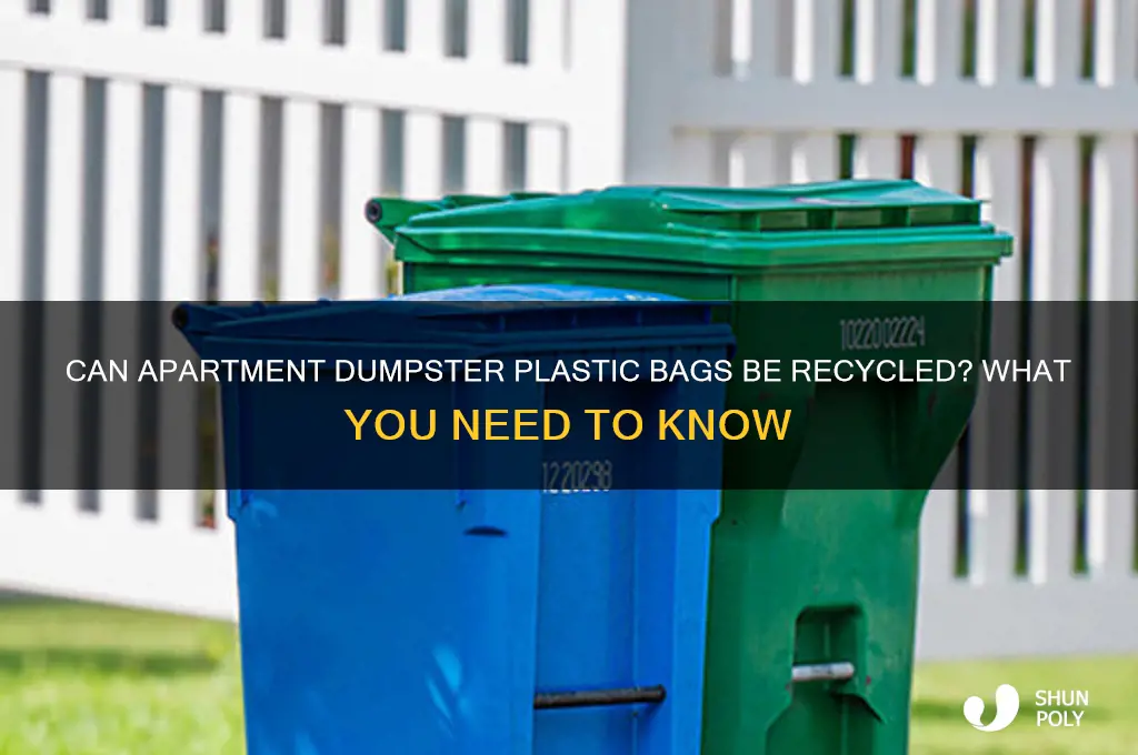 will bags of plastic be recctcled from the appartment dumpster