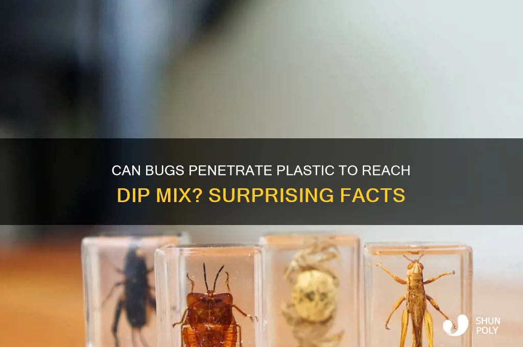 will bugs eat through plastic to get to dip mix