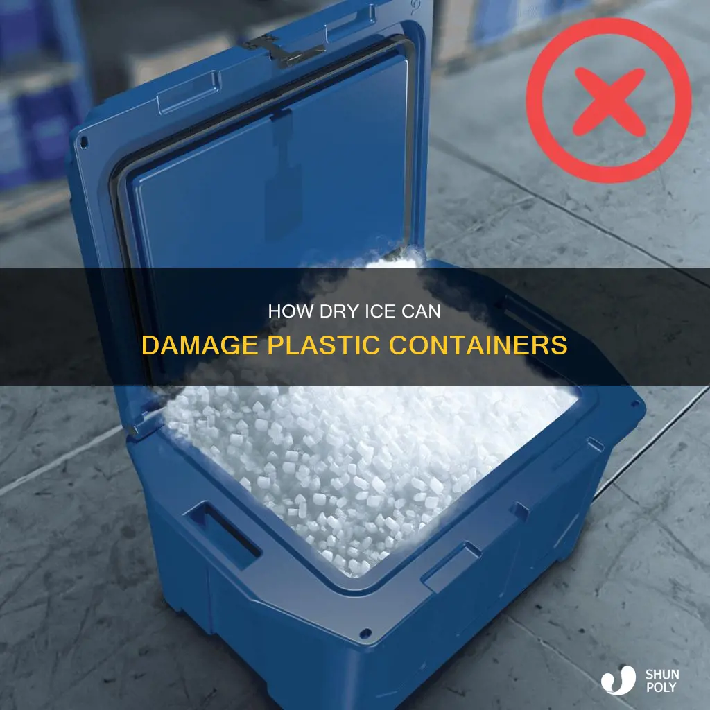 will dry ice melt plastic container