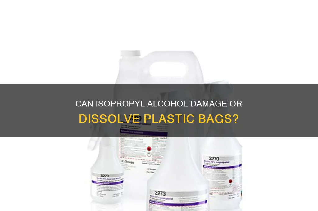will isopropyl alcohol eat through a plastic bag