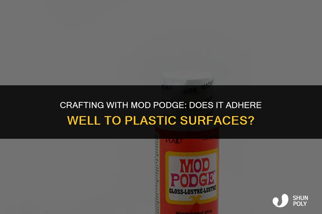 will mod podge stick to plastic