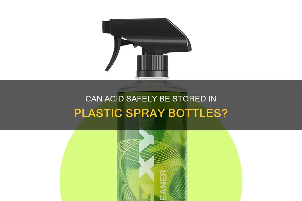 would acid melt the plastic in a spray bottle