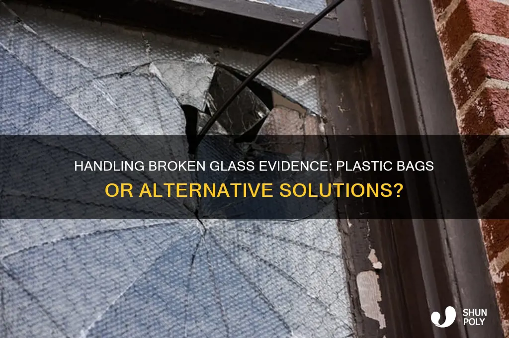 would you place broken glass evidence in a plastic bag